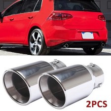 2x Car Exhaust Pipe Tip Rear Tail Throat Muffler For Vw Golf Mk7 Mk7.5 1.4l