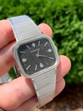 Longines Estuche de TV Esfera Diamante 10K RGP Cal 528 Raro Pátina "Polvo de Estrellas" Años 70