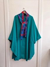 Avoca Collection Cape Coat Poncho Cloak One Size Green Scarf Plaid