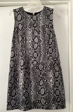 MICHAEL KORS Snakeskin Sleeveless Sheath Dress Zipper Accent Women’s 12