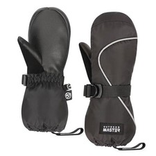 Kids Ski Mittens, Ski Winter Waterproof Thermal Snow Gloves S 4-6 Years Black