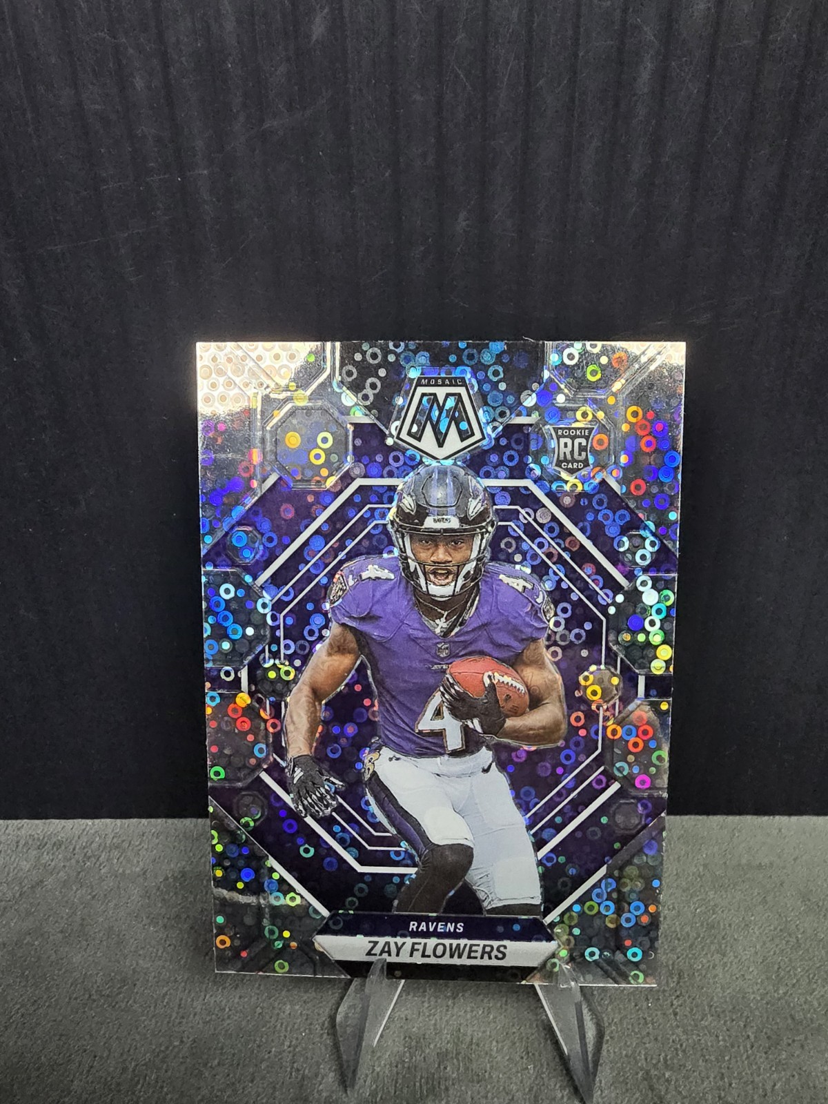 2023 Panini Mosaic Zay Flowers SILVER No Huddle Prizm RC #380 Baltimore Ravens