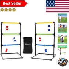 Ladder Toss Game Set with 6 Safe Rubber Bolos  Travel Case - Indoor/Outdoor Fun
