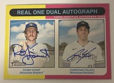2024 Topps Heritage Real One Dual Auto Christian Yelich Robin Yount 2/25 RODA-YY