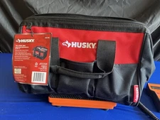 Husky 15 in. Heavy Duty 8 Pocket Zipper Zippered Storage Utility Tool Bag T4