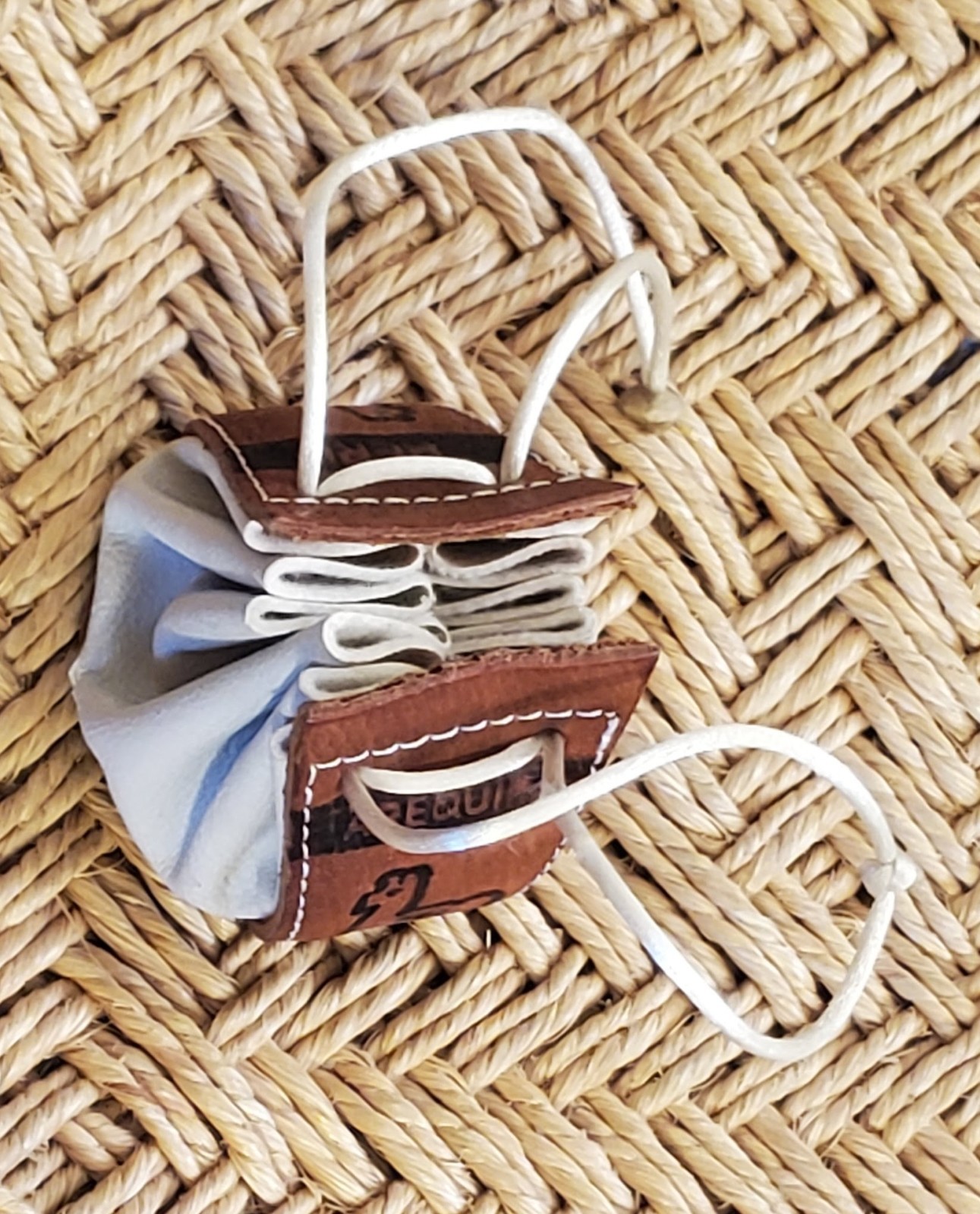 Peruvian Handmade Mini Tiny Leather Coin Purse Bag - image 6