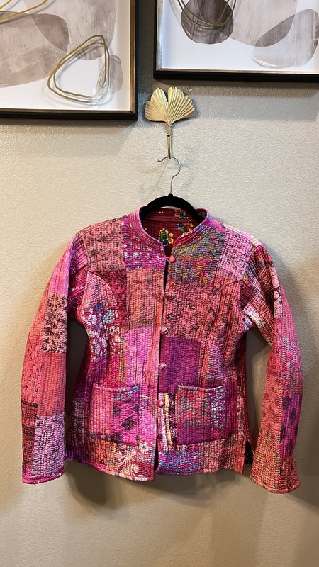 Indian Quilted Patchwork Jacket Handmade Cotton Jacket Women's Clothing