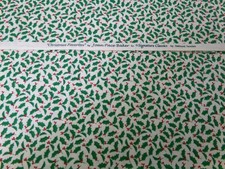 Holly Berry Fabric on Creamy/Off-White background Approx. 28x35 . S25-1071