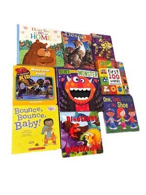 Lot of 9 Children s Board Books   TMNT, Dinosaurs, First 100 Words, Sid the Scie