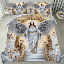 Heaven Angel Jesus Quilt Duvet Cover Single Double King Super King Bedding Set