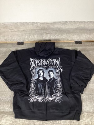 Supernatural Hoodie XL Hot Topic Join The Hunt Full Zip Black Gothic Streetwear