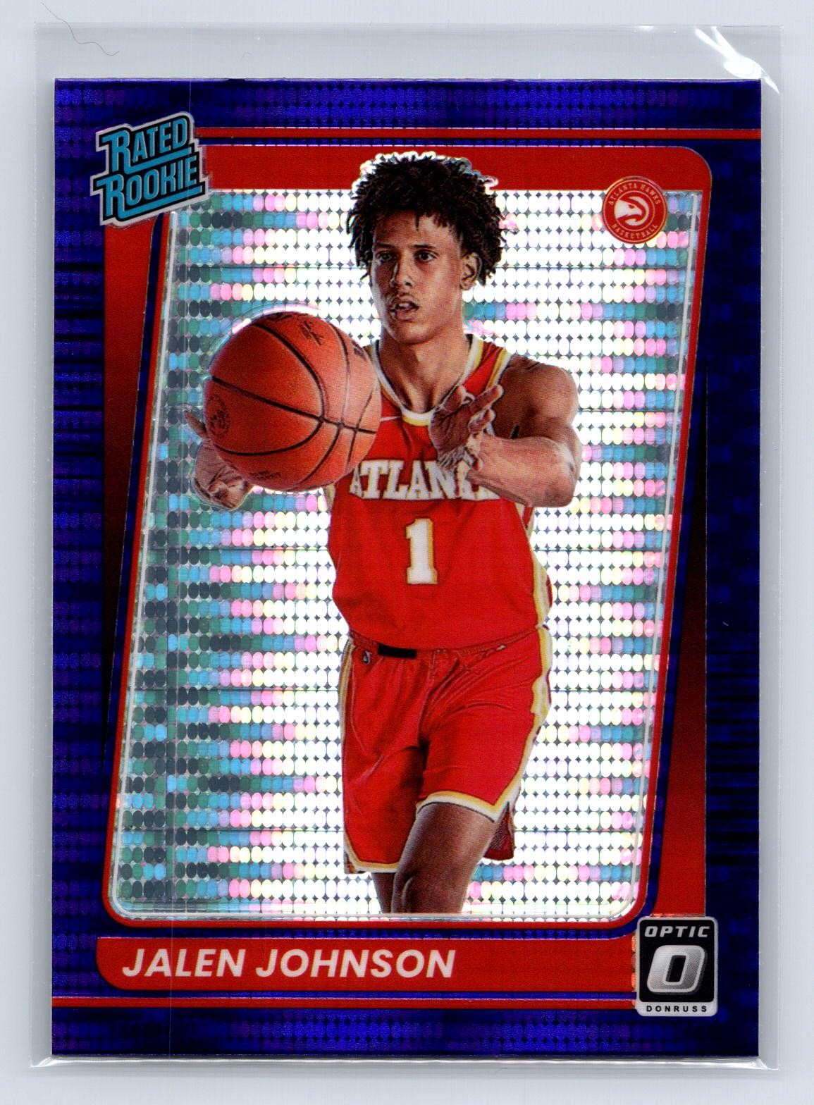 Jalen Johnson 2021-22 Donruss Optic Target Purple Pulsar RC,SP Hawks #181