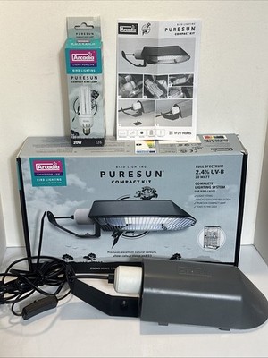 Arcadia PureSun Compact Bird Lighting Kit 20 Watt 2.4% Fluorescent Bird Lamp  