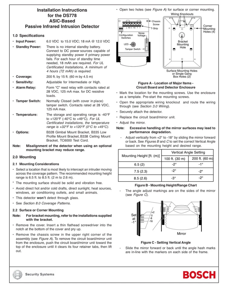 Bosch Classic Line PIR DS778 Motion Detector Long Range 220ft/60m - Image 2 of 4