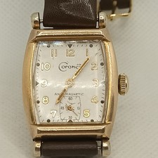 Coronet Handley Lleno de Oro Anti Magnético Vintage Manual 12 Horas Coleccionable