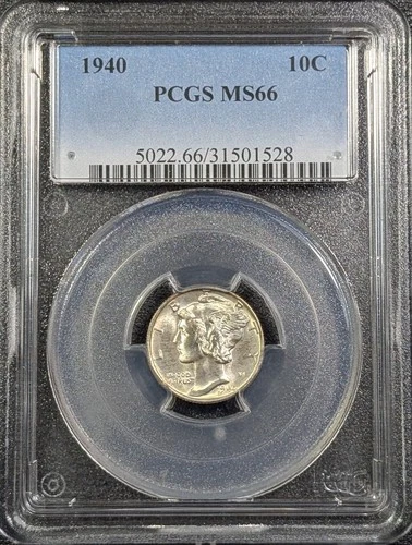 1940 Mercury Silver Dime 10C PCGS MS66 - Ships Free!