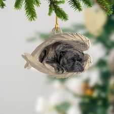 Personalize Cane Corso Dog Angel Wings Ornament, Cane Corso Sleeping Ornament