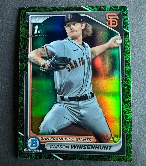 2024 Bowman Chrome Carson Whisenhunt 1st Prospects Green Grass Ref BCP-96 /99