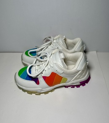 Kurt Geiger Mini Lettie Eagle Girls Sneakers 2M US 33EU Rainbow NIB