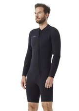 Shorty Wetsuit Men 2mm Neoprene Front Zip Wet Suit in Cold Water for Surfing ...
