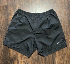 Vintage Nike Court Tennis Black Shorts Mens Large Swoosh Logo Athletic