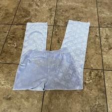 Juicy Couture Velour Spellout Pants Womens Size Medium Purple Rhinestone Y2K