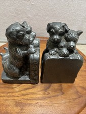Pair of Cast Iron Terrier Dog Bookends with Polychrome Paint — listing 3