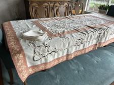 Cutwork Tablecloth w/12 Napkins 104  x 54  Italy