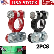 2* Positive Negative Car Truck Battery Cable Terminals Top Post Connectors Clamp