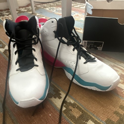 Jordan Mid Top Leather Lace-Up Sneakers White/Pink/Teal/Black AI4449-101