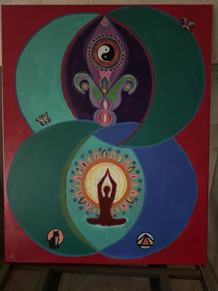 pintura acrílica sobre lienzo del artista original Foto 4 de 4