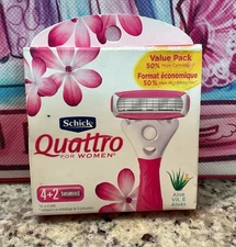 Schick Quattro Ultra Smooth Razor Blade Refills for Women Value Pack 6 Count