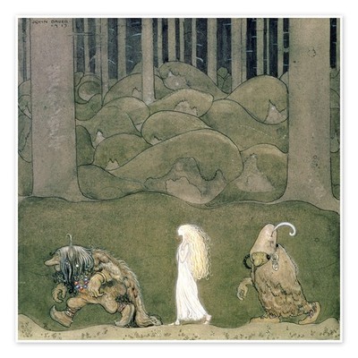 Poster Die Prinzessin und die Trolle - John Bauer
