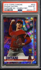 2019 TOPPS CHROME SAPPHIRE ED PURPLE REFRACTOR #600 SHOHEI OHTANI #/10 PSA 10