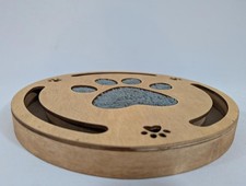 Wooden Cat Track Toy Marbles Scratching Pad Puzzle Pet Tier Table Interactive