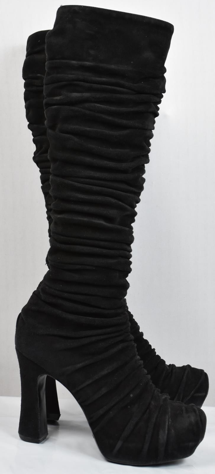 Scarpe con tacco Yves Saint Laurent stivaletti al ginocchio scamosciati da donna taglia 36 5 5 US