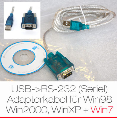 USB AUF SERIELL SERIEL RS-232 RS232 COM VISTA WINDOWS 7 ADAPTOR CABLE