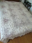 Vintage Italian Open work embroidery Filet lace Point de Venise Tablecloth Beig