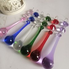 15Pcs Colorful Raindrop Prisms Pendants Lighting Glass Crystal Chandelier Lamp