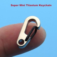 Super Mini Titanium Keychain Carabiner Snap Hook Flashlight Hang Buckle EDC Tool