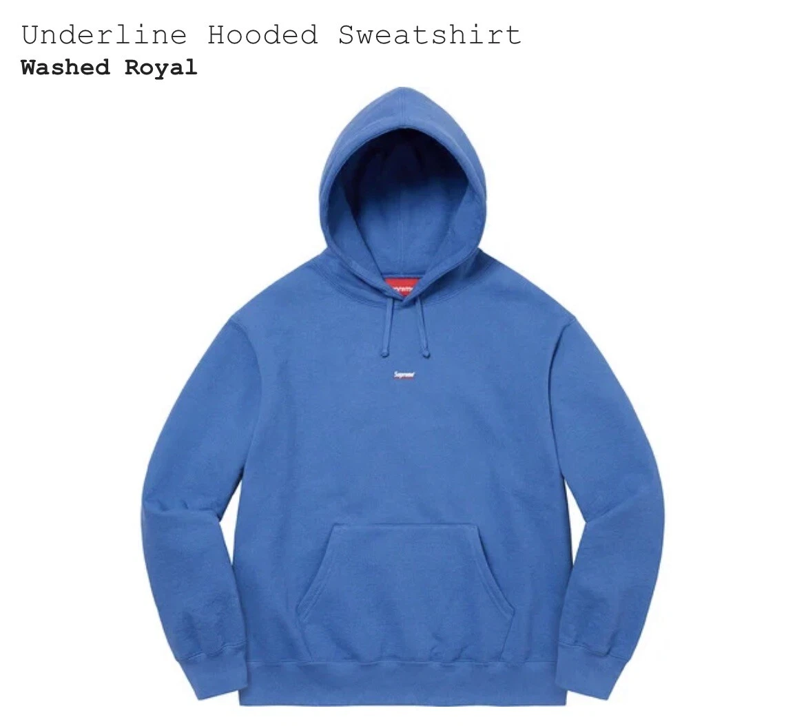 Sweat à capuche Supreme Underline neuf   Taille M   Lavé Royal   FW22