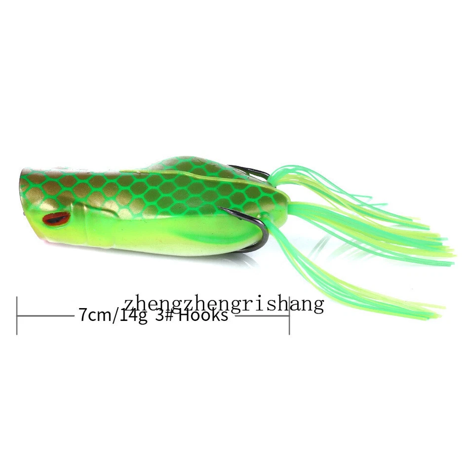 5 señuelos de pesca Popper Frog Topwater serpiente cebo lubina crankbaits suaves 7 cm/14 g Foto 4 de 4