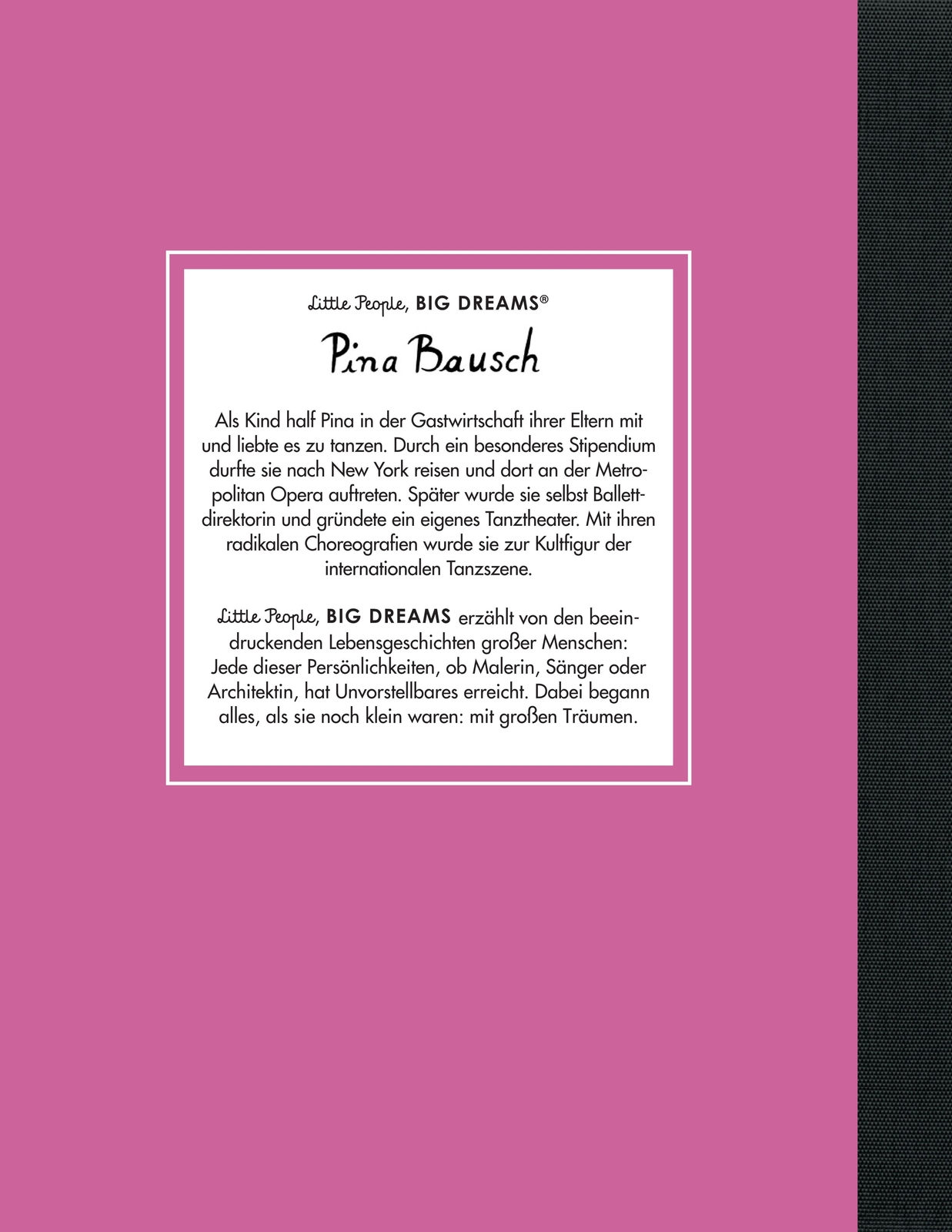 Thumbnail - Pina Bausch Little People, Big Dreams. Deutsche Ausgabe Vegara Buch 32