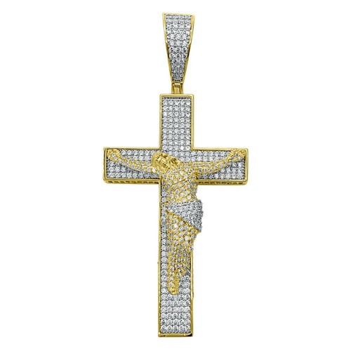 Jesus Crucifix Pave Cross CZ Hip Hop 
