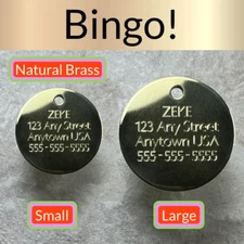 Custom Engraved Dog Tags Personalized Dog Collar Pet Tags Engraved NATURAL BRASS