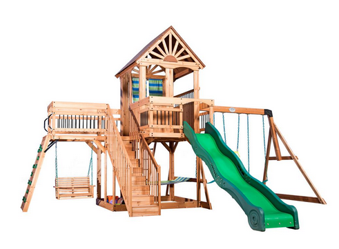 wooden swing and slide set ebay