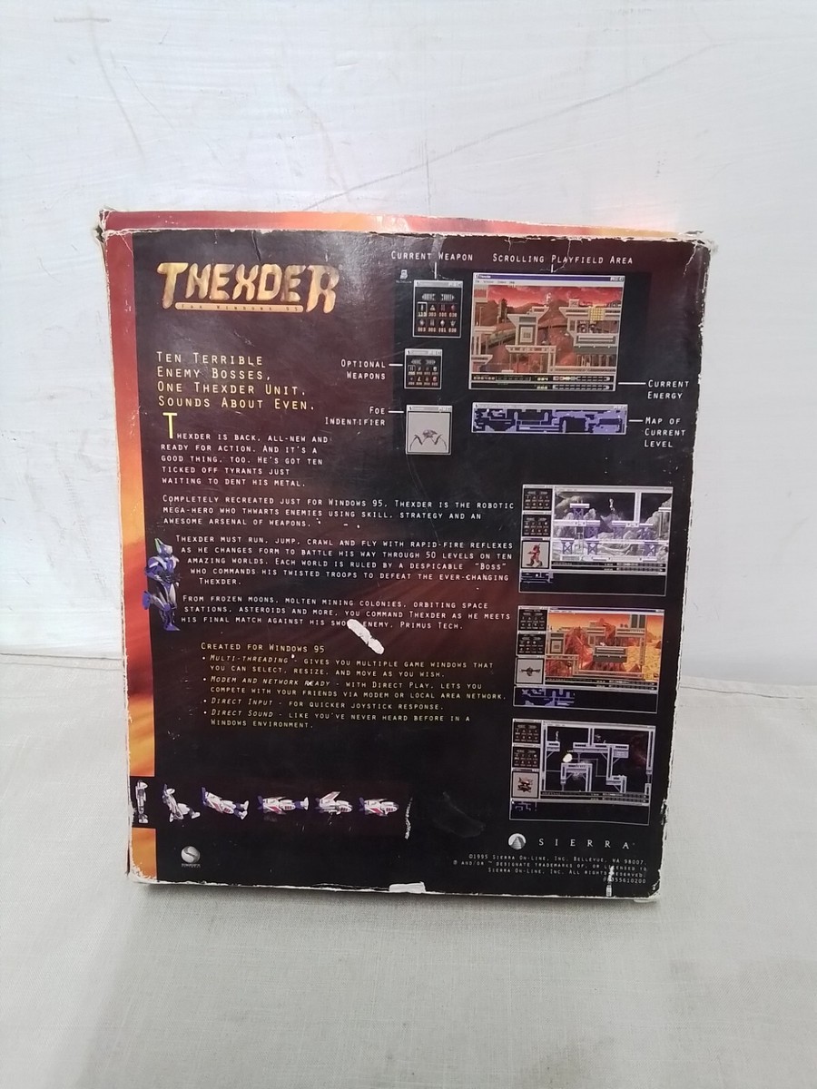 Thexder for Windows 95 - by Sierra - CD Rom - Software - Game