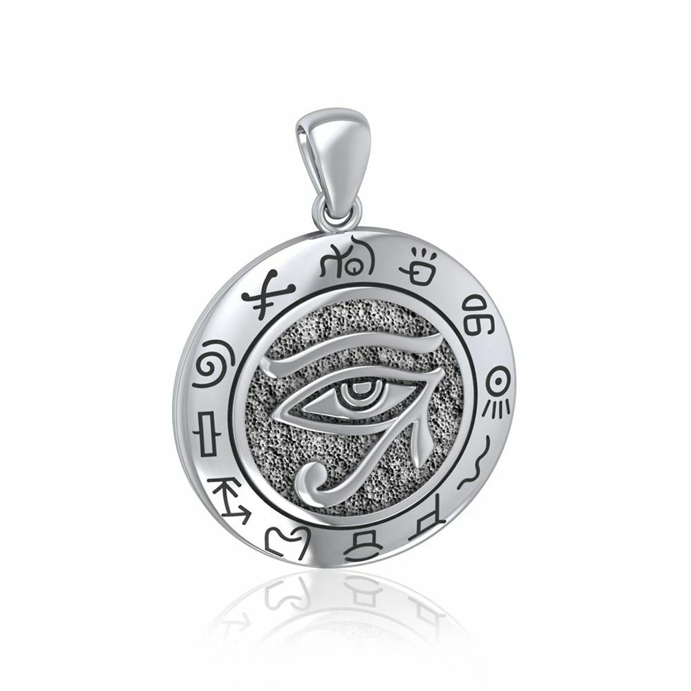 Aurora Tears Occhio Egiziano di Horus Collane/Orecchini/Gioielli Set Argento 925 Malocchio Pendente/Orecchini/Set Gioielli per Uomini e Donne, Cristallo