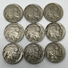 Lot Of 9 Different Mixed Date USA Buffalo Nickels Various Grades. C-893