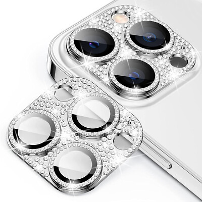 For Apple iPhone 14 13 12 Pro Max/Plus Diamond Camera Lens Protector Case